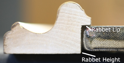 Illustration of rabbet height and lip